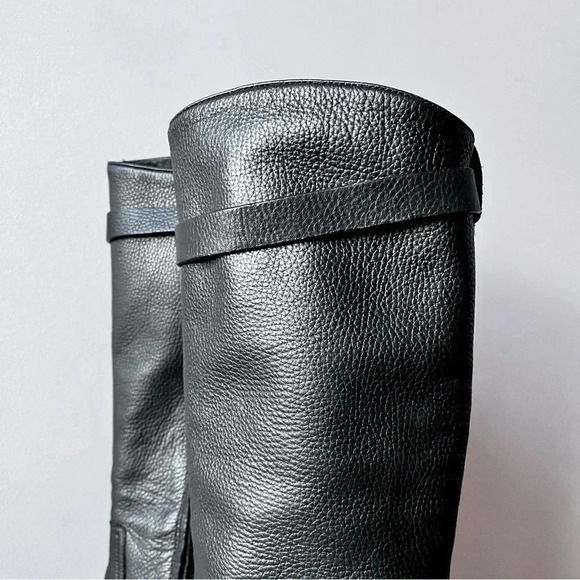 Massimo Dutti Black Pebbled Leather Women’s Knee High Riding Boots EU 37 US 6.5 - Picture 9 of 12